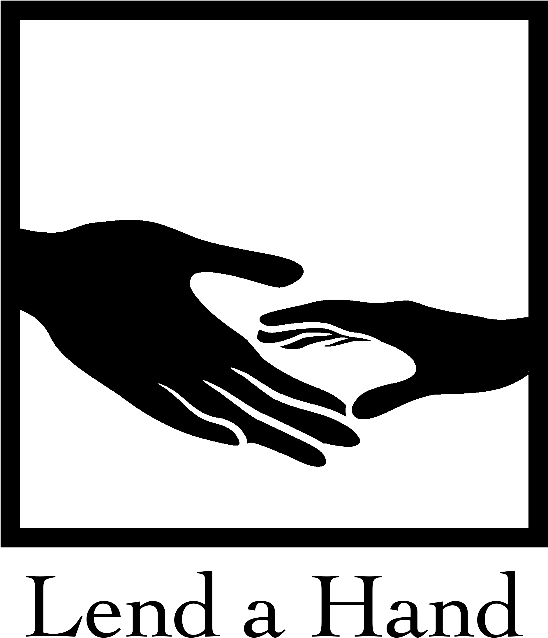 Lend A Hand Logo Black And White - Rotary International Clipart (2400x2400), Png Download