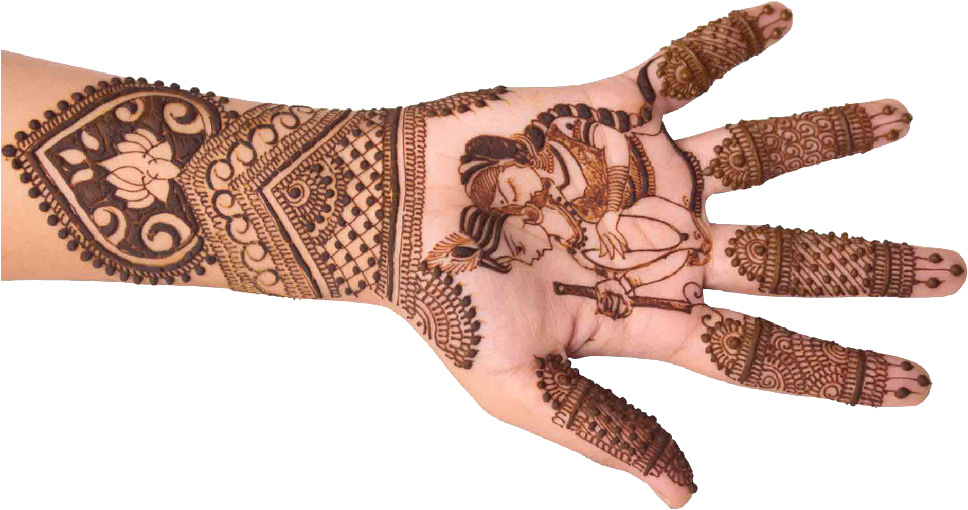 Mehndi Design Krishna Radha Clipart (1881x1060), Png Download