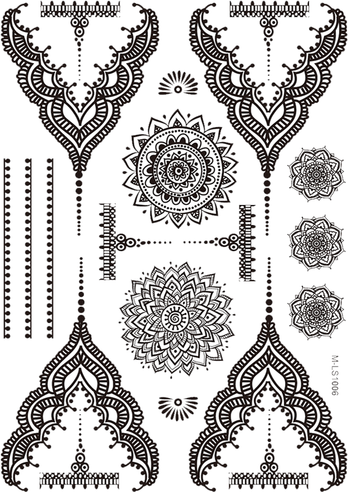 Wefrgthyjhgr Png Henna - Mandala Lotus Flower Hand Tattoo Designs Clipart (801x1122), Png Download