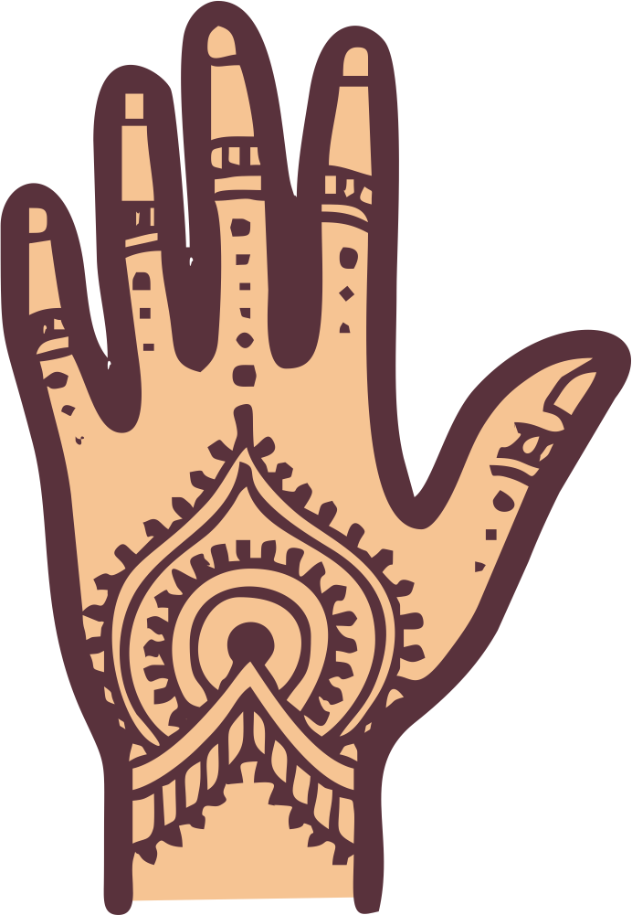 Mehndi And Haldi - Henna Hands Icon Png Clipart (692x1001), Png Download