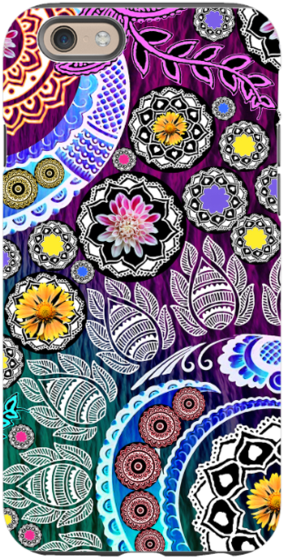 Transparent Floral Iphone 6 Case - Mehndi Flex Clipart (600x600), Png Download