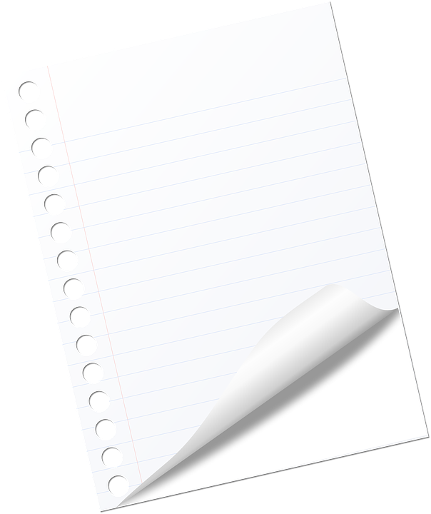 Note Page Blank White Business Notebook Office - White Page In Notebook Clipart (604x720), Png Download