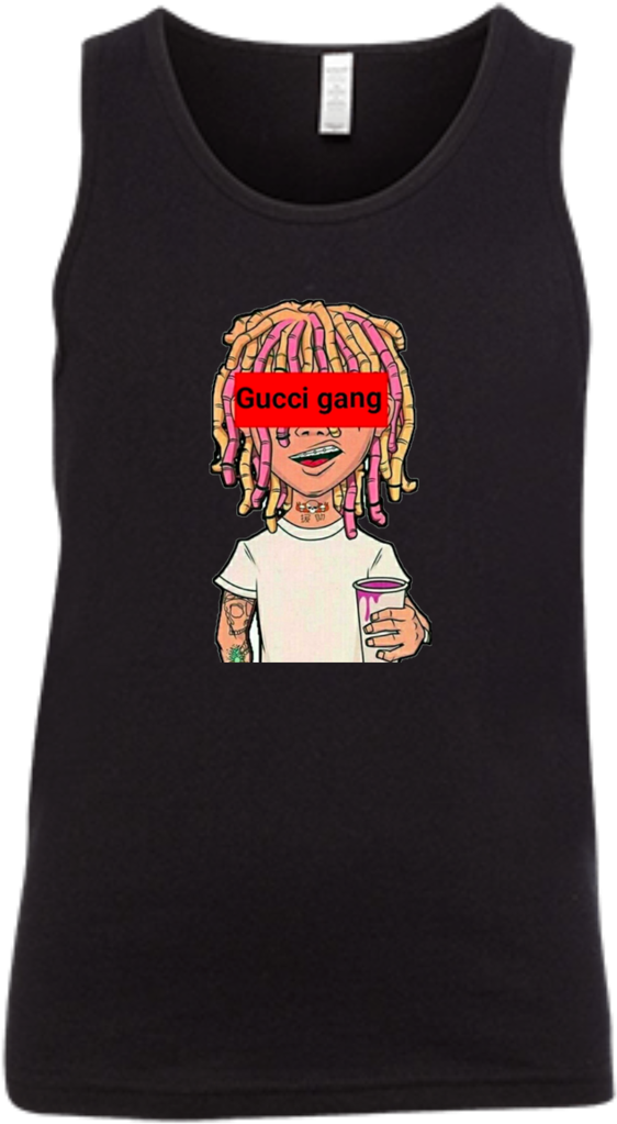 Lil Pump Gucci Gang Youth Jersey Tank T-shirts - Active Tank Clipart (562x1023), Png Download