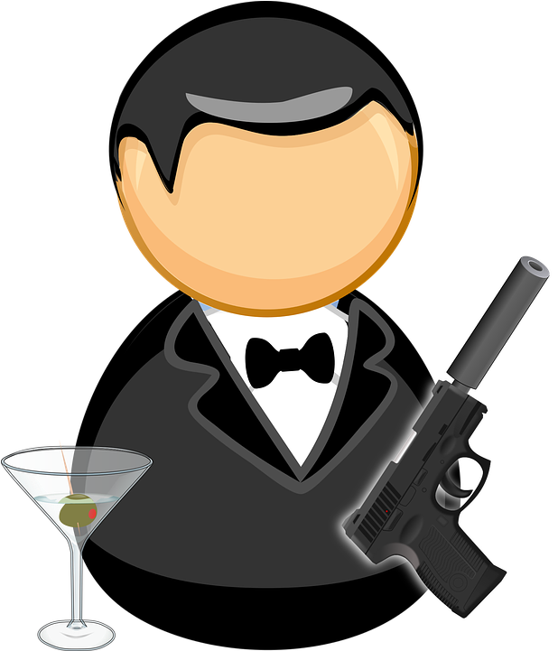 James Bond Aracısı Siyah Takım Elbise Papyon - Al Capone Clipart - Png Download (638x720), Png Download