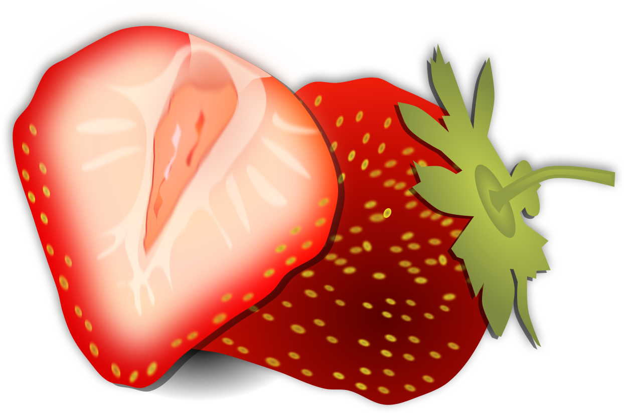 File - Strawberry - Svg - Strawberry Slices Clip Art - Png Download (1280x832), Png Download