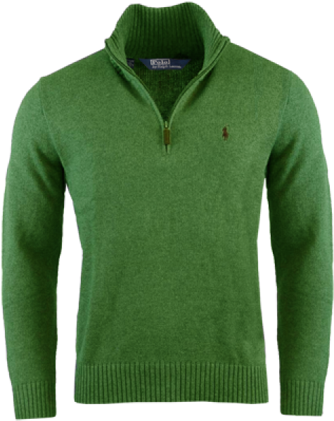~ralph Lauren Polo Half Zip Custom Fit Green Sweater - Sweater Clipart (600x600), Png Download