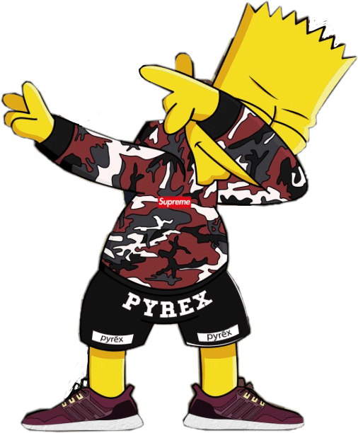 Supreme Bart Simpson Clipart (506x612), Png Download