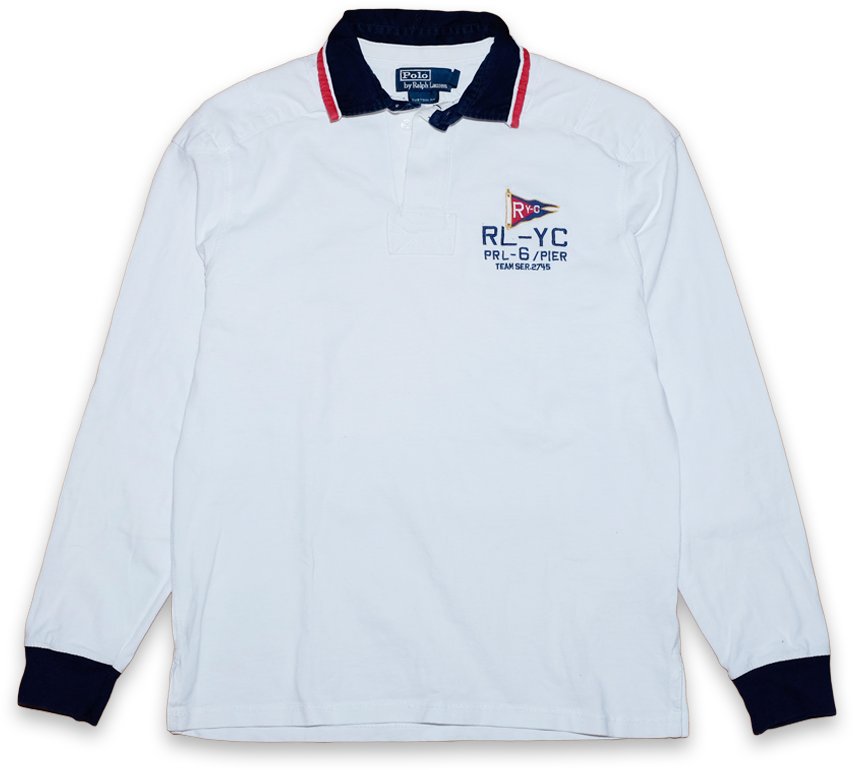 Vintage Polo Ralph Lauren Yacht Club Longsleeve Polo - Polo Shirt Clipart (900x900), Png Download