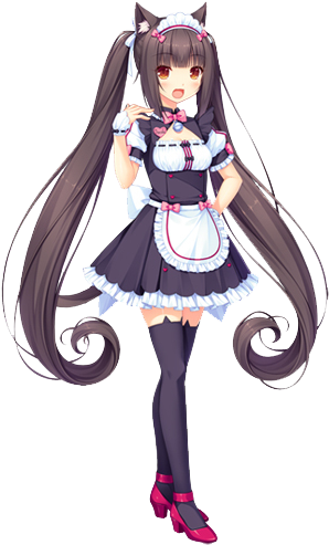 #anime #cat #catgirl #animegirl #bow #cute #colorful - Nekopara Chocola And Vanilla Maid Clipart (500x500), Png Download