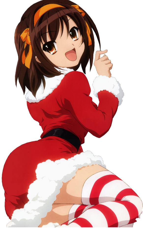 Suzumiya Haruhi Photo Suzumiyaharuhi-1 - Haruhi Suzumiya Christmas Clipart (582x926), Png Download