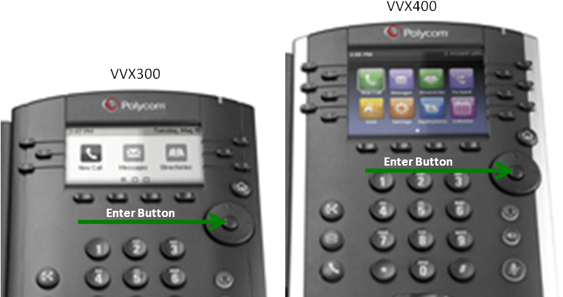 Location Of Enter Button - Polycom Vvx400 Clipart (824x449), Png Download