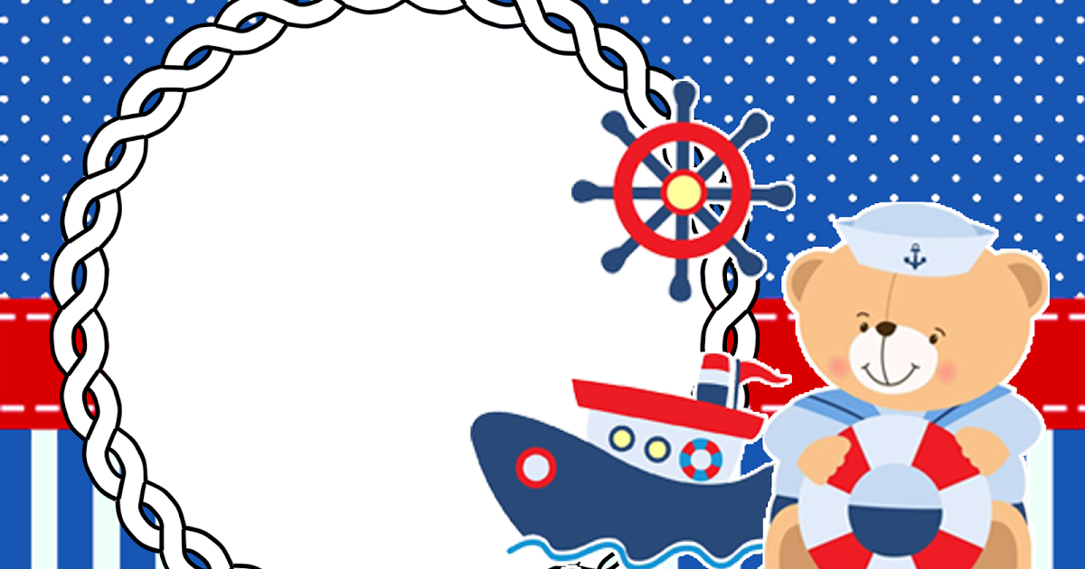 Moldura Ursinho Marinheiro Png Clipart (1200x630), Png Download