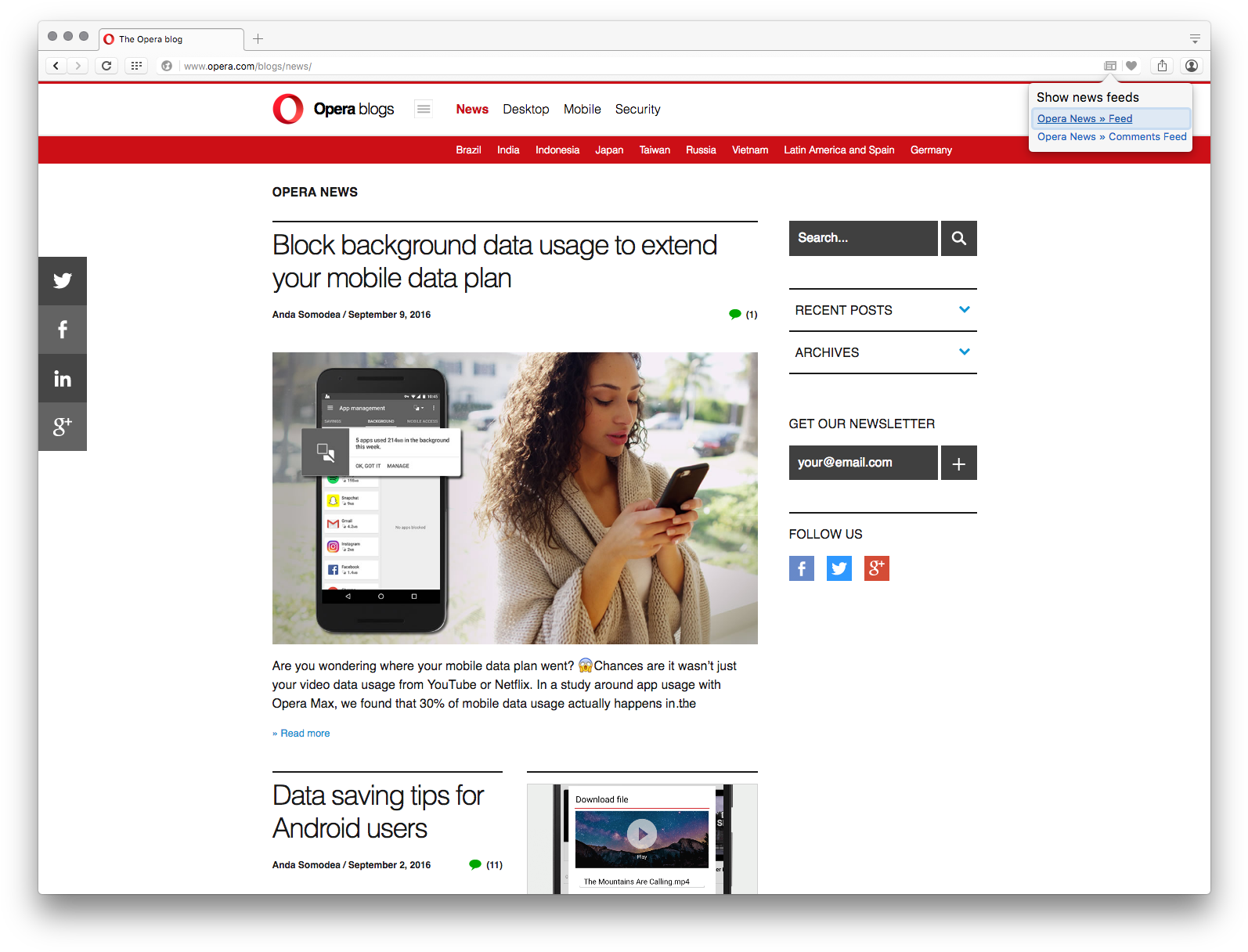 Personal News - Opera 45 Screen Clipart (1609x1227), Png Download