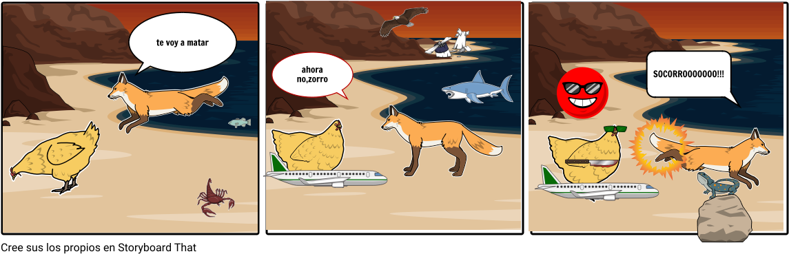 El Zorro Y El Pollo - Cartoon Clipart (1164x385), Png Download