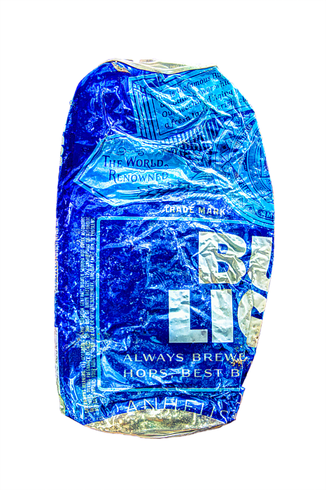 Crushed Blue Beer Can - Crushed Beer Cans Png Clipart (466x700), Png Download