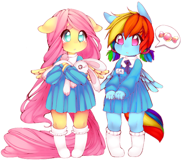 Fluttershy, Food, Hnnng, Mare, Pegasus, Pigtails, Plushie, - Cartoon Clipart (708x600), Png Download