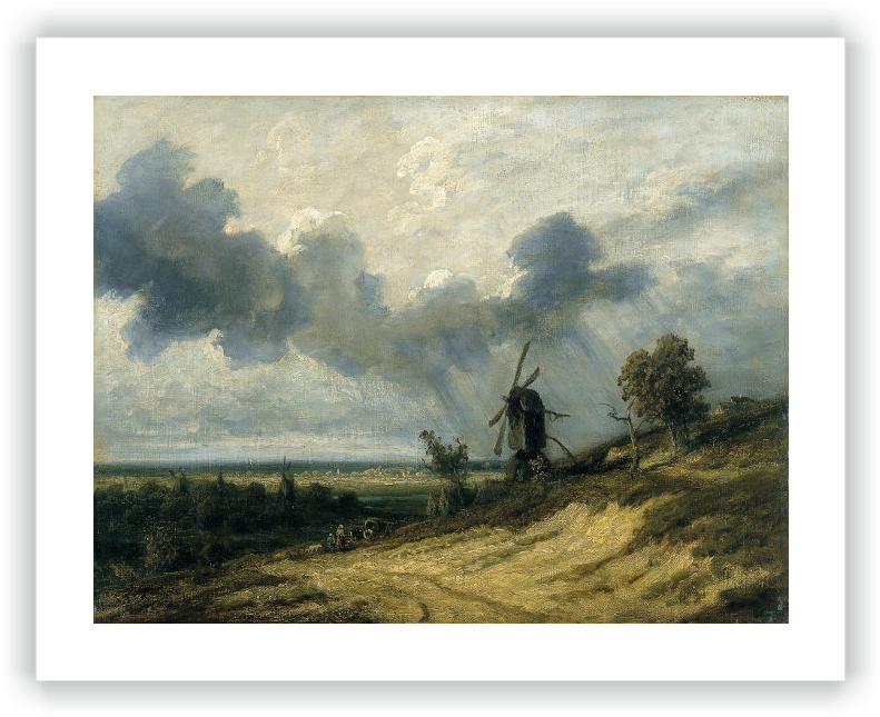 Paisaje Con Molino - Paisaje Con Molinos Manet Clipart (800x650), Png Download