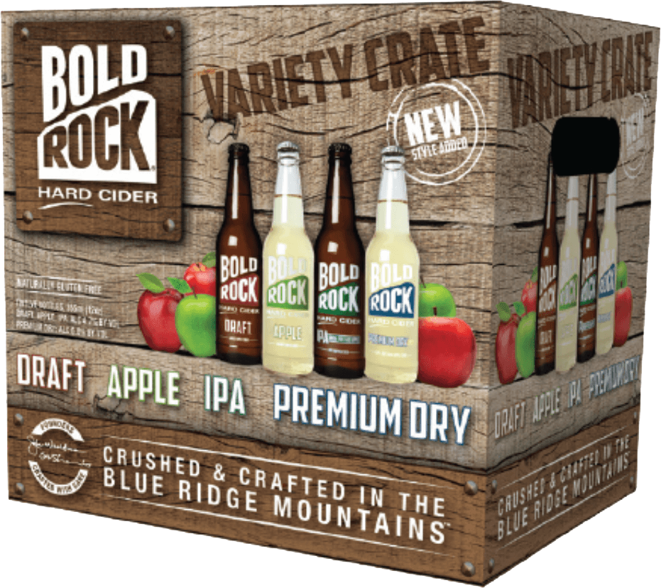 Variety Crate - Bold Rock Cider Variety Pack Clipart (931x828), Png Download