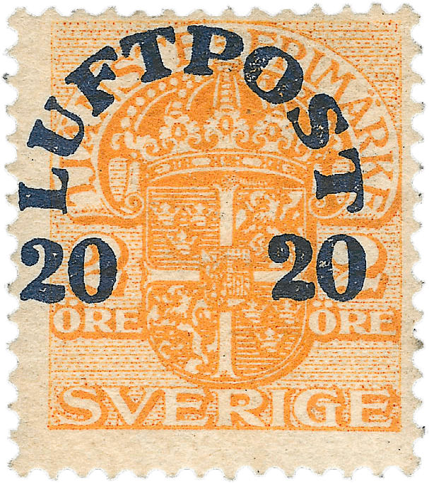 20ö On 2ö Orange Air Post Stamp, - Stamp De Sverige Clipart (638x712), Png Download