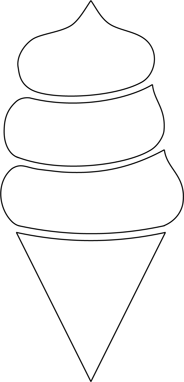 Coussin Crème Glacée - Line Art Clipart (728x1661), Png Download