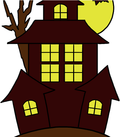 Drawn Haunted House Animated - Cartoon Clipart (640x480), Png Download