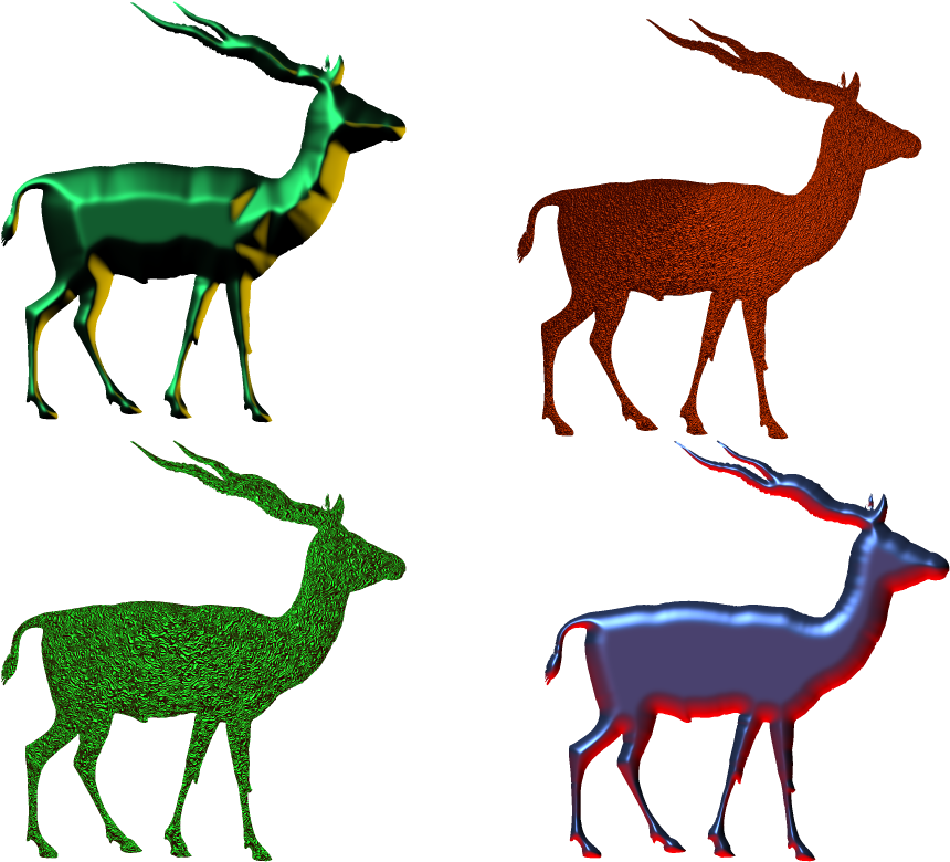 Antelope 3d Picture,antelope Png,impala Png - African Animal Silhouettes Gazelle Clipart (1024x800), Png Download