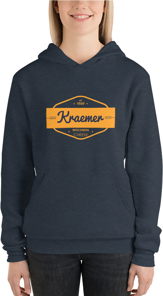 Kraemer's Wisconsin Cheese Women's Retro Logo Hoodie Clipart (1000x1000), Png Download
