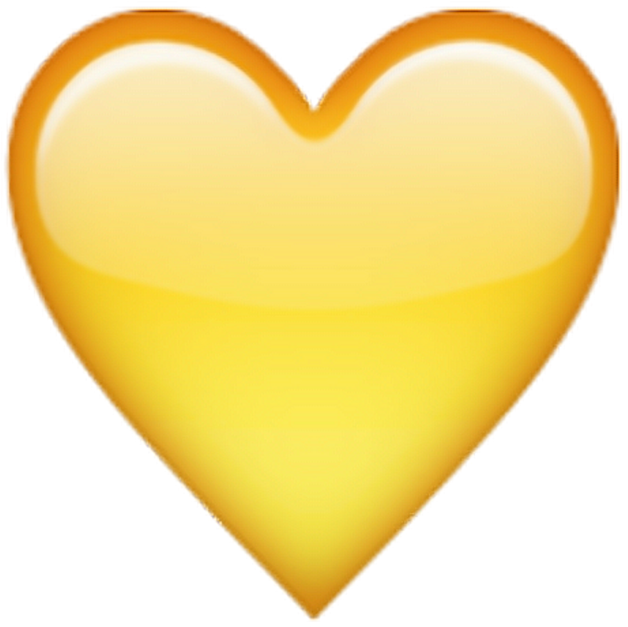Yellow Tumblr Heart Emoji - Yellow Heart Emoji With Black Background Clipart (1024x1024), Png Download