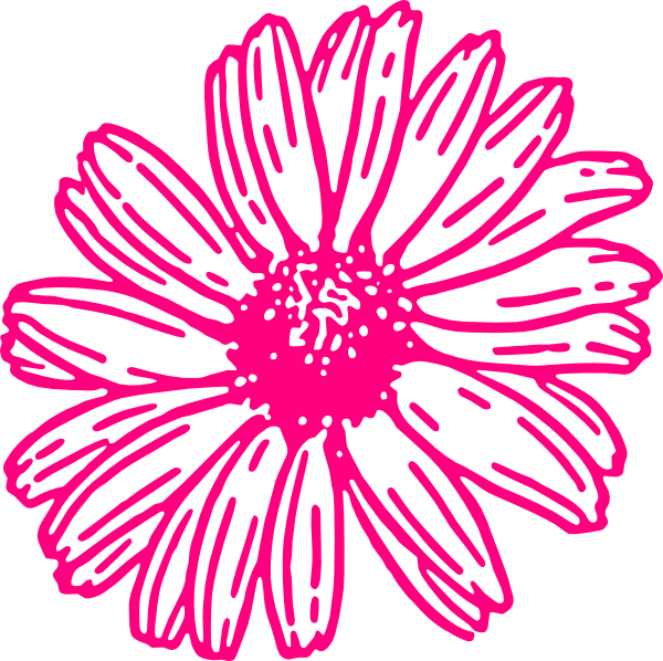 Daisies Clipart Gerberdaisyclipart Gerberdaisypink - Plants Clipart Black And White Daisy - Png Download (600x598), Png Download