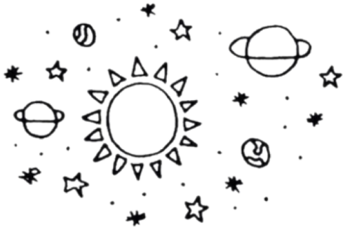 #tumblr #blackandwhite - Stars And Moon Drawing Clipart (700x700), Png Download