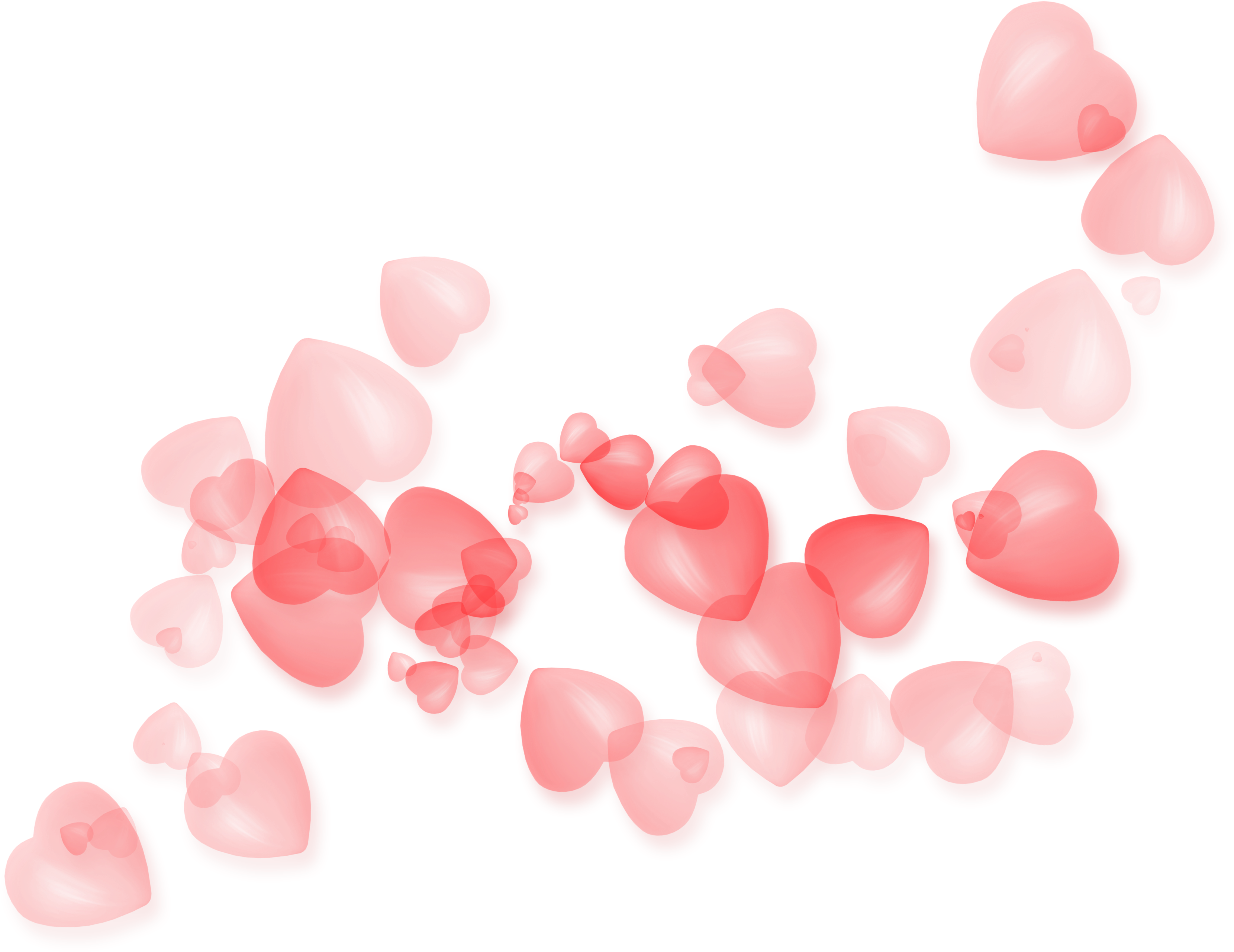 Transparent Hearts Decor Png Clipart Pictureu200b Gallery - Valentine Hearts Background Png (3363x2619), Png Download