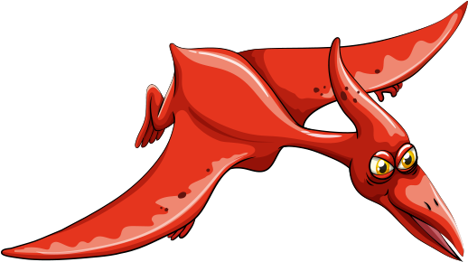 Pterodactyl - Flying Dinosaurs Cartoon Clipart (550x830), Png Download