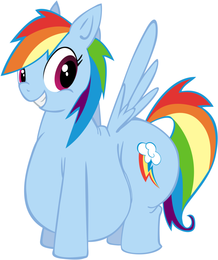 Fat, Obese, Rainbow Dash, Safe, Secretgoombaman12345, - Fat Animal Transparent Background Clipart (894x894), Png Download