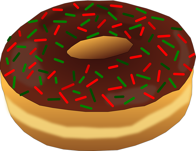 Christmas, Dessert, Donut, Sprinkles - Long John Donut Clip Art - Png Download (640x492), Png Download