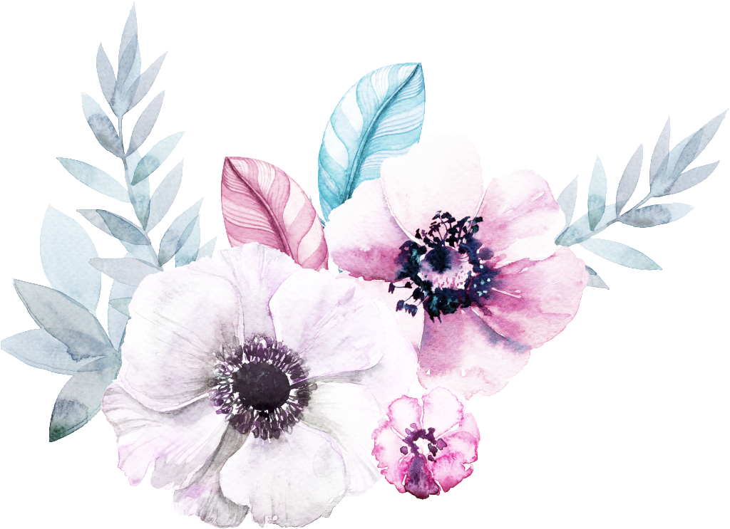 Hand Painted Flowers Cartoon Watercolor Beautiful Transparent - Watercolor Painting Clipart (1024x743), Png Download