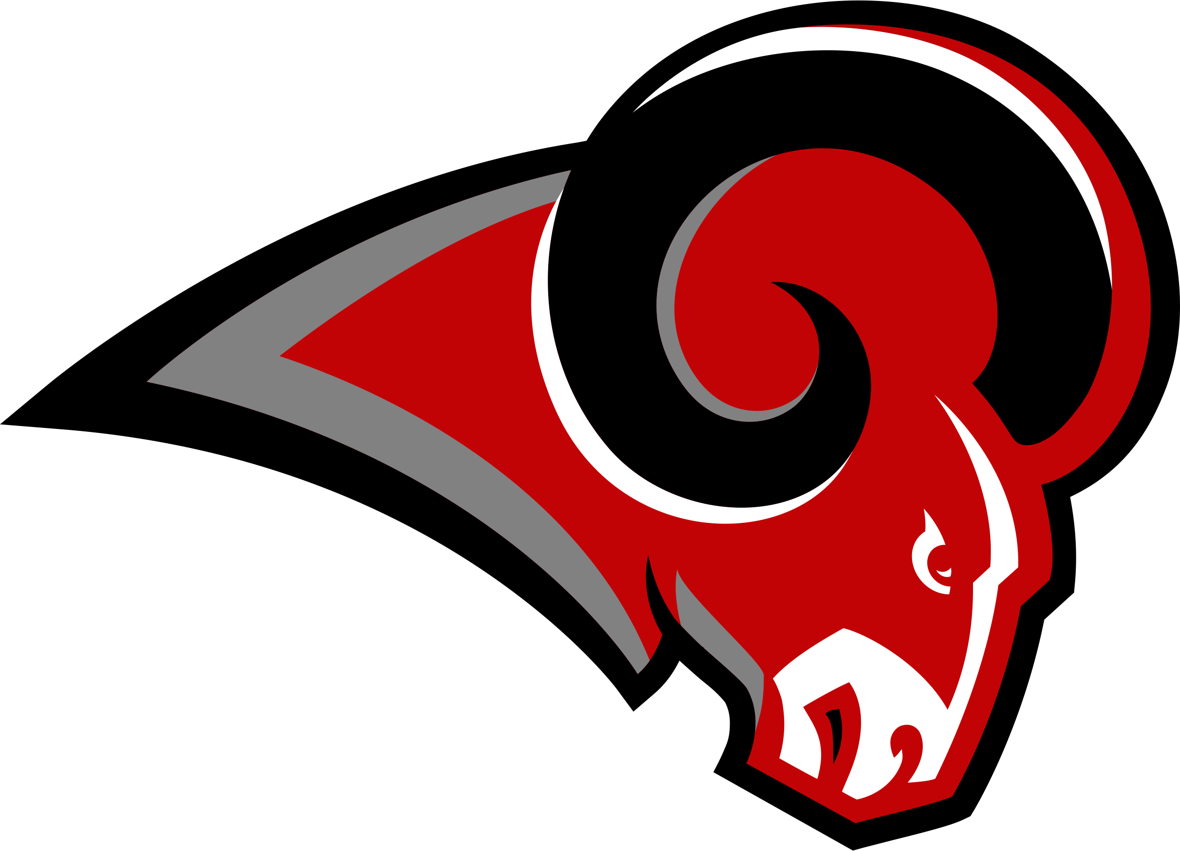 Ram Head Logo With Gray - Mineral Wells Rams Logo Clipart (2400x1730), Png Download