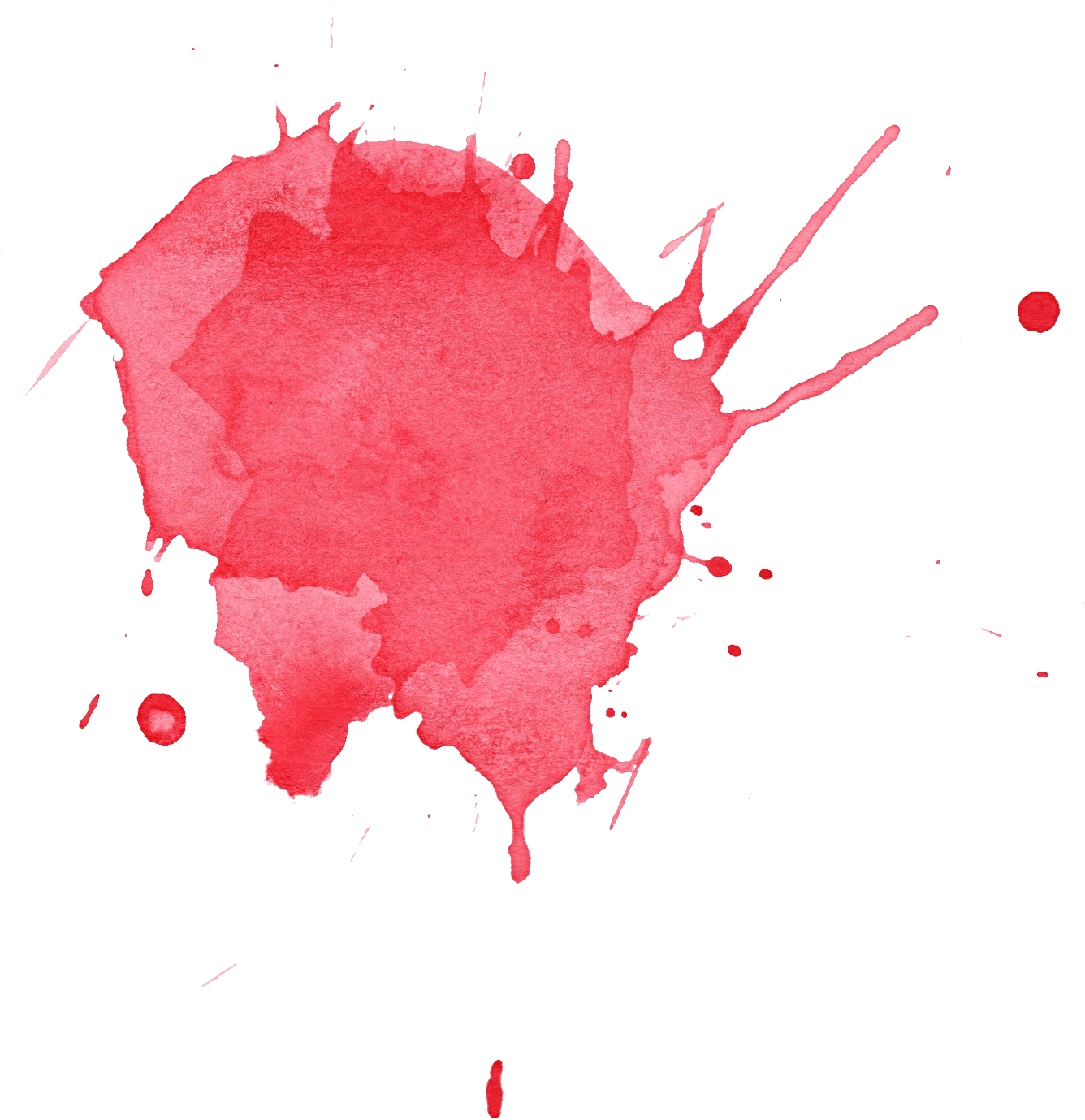Red Watercolour Splash Png Clipart (1381x1474), Png Download