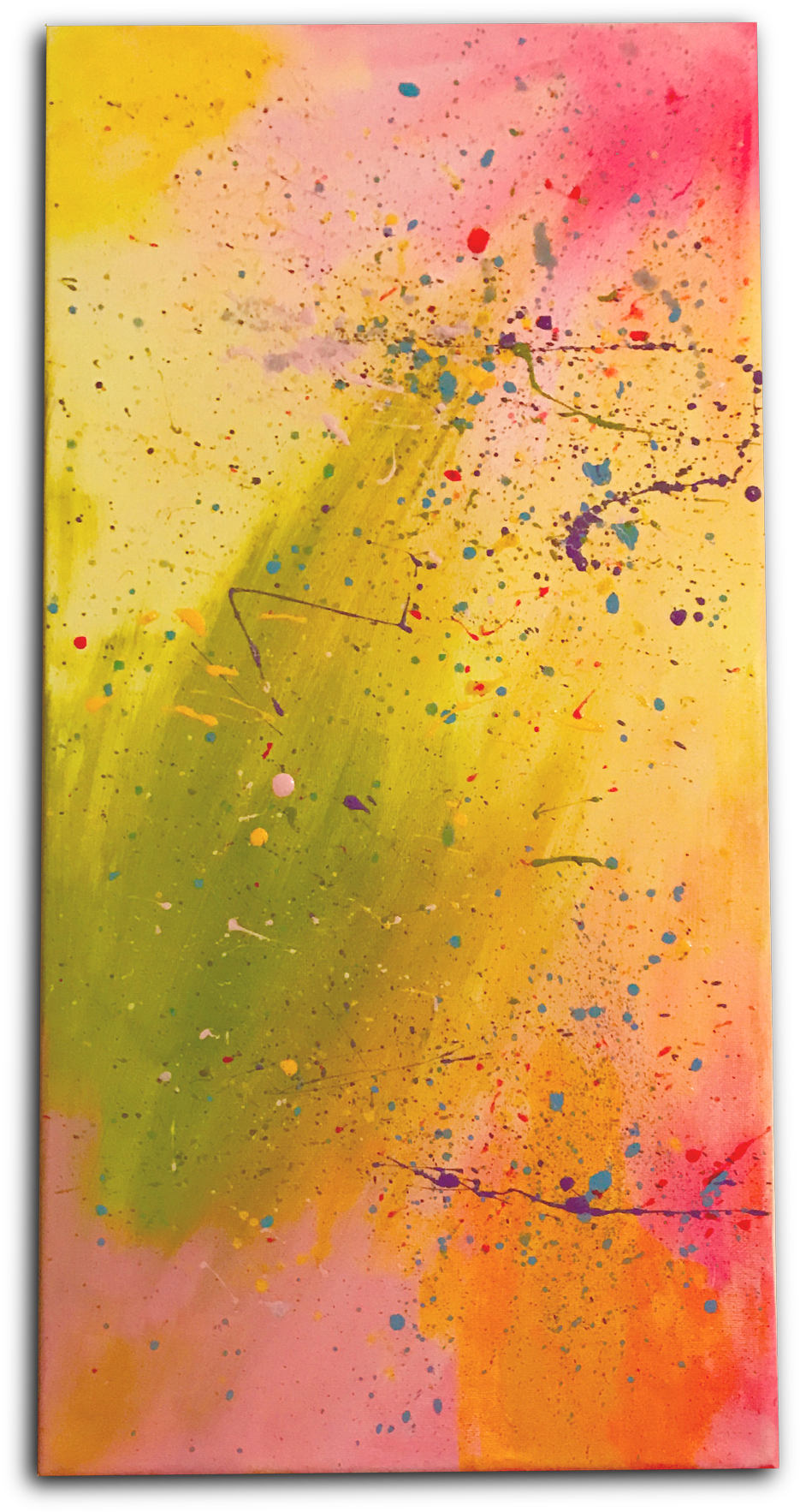 Neon Splatter Paint On Canvas - Painting Clipart (1500x2000), Png Download