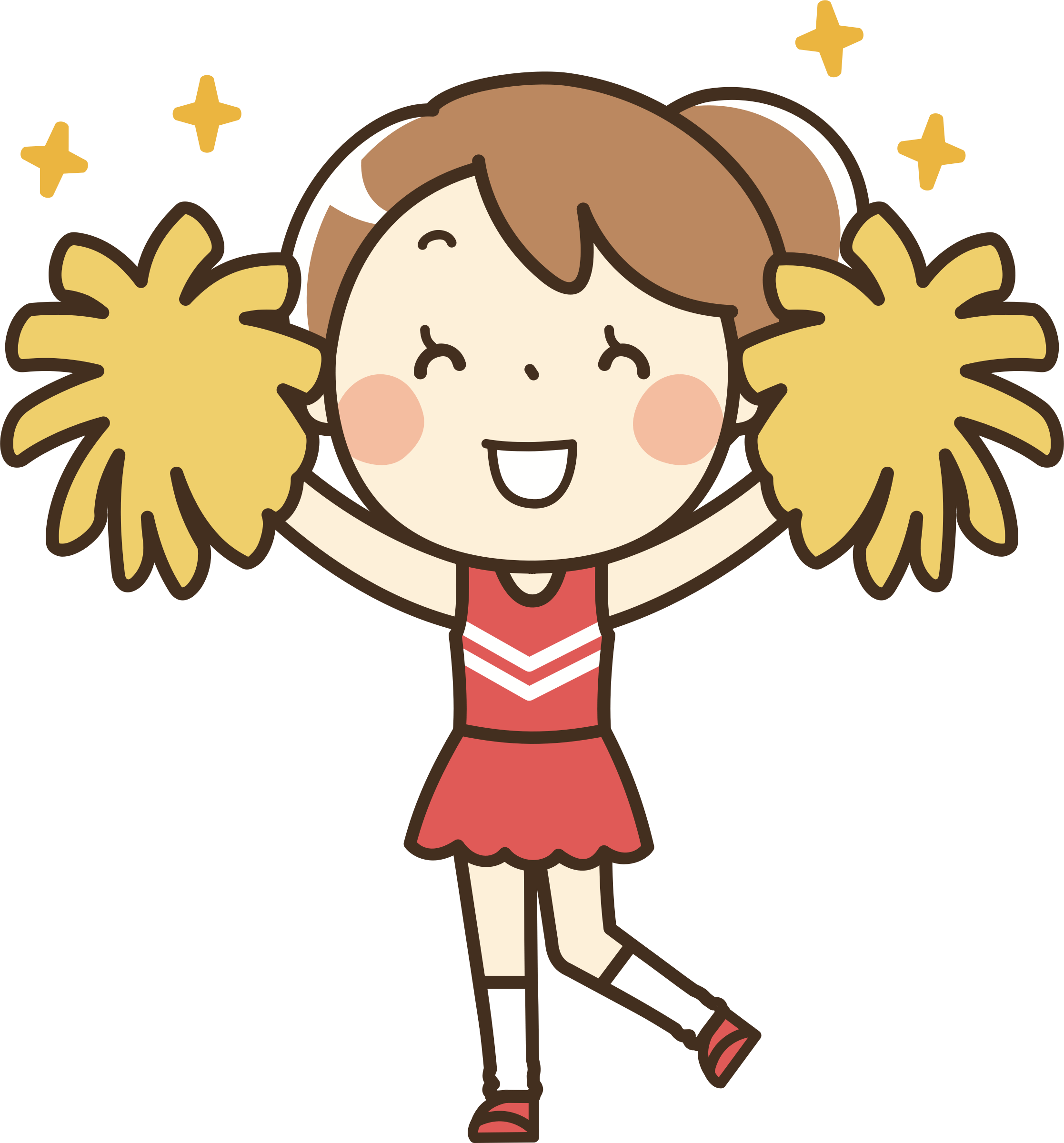 Clip Art Cheerleader - Png Download (2234x2400), Png Download