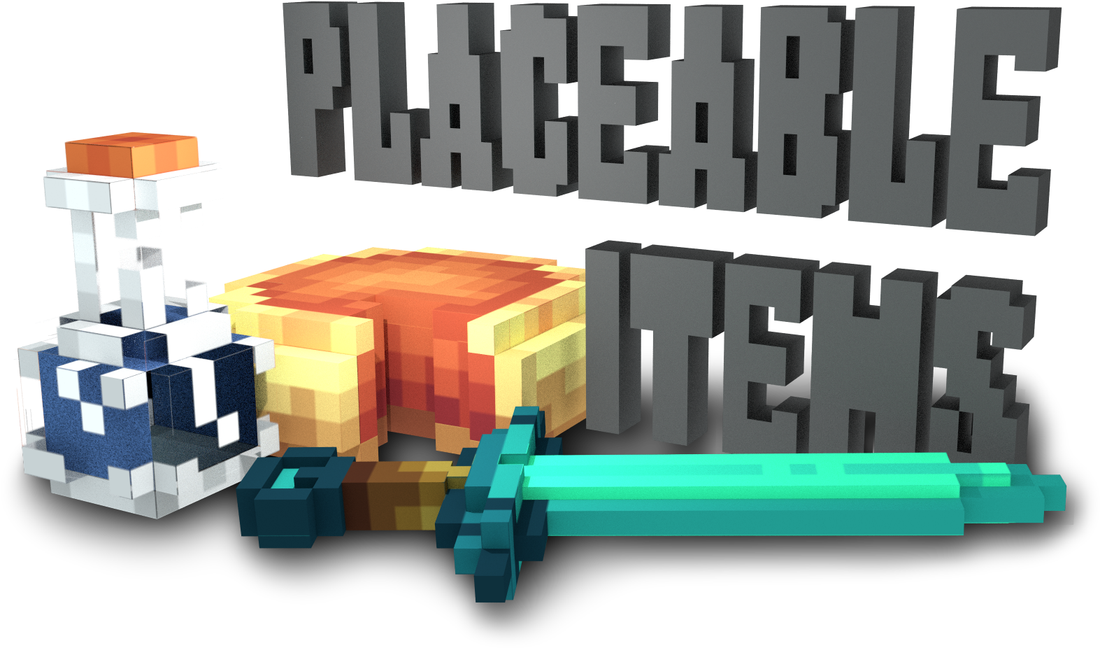 Placeable Items Minecraft Mod The Goal - Minecraft 3d Rotating Block Clipart (1920x1080), Png Download