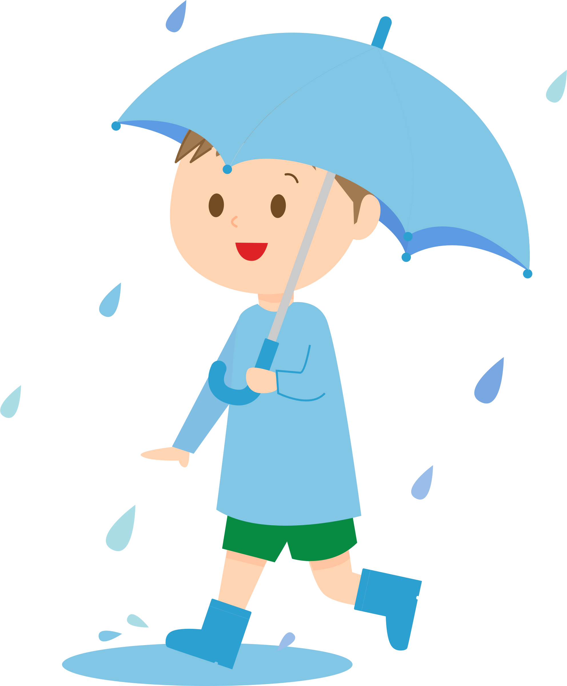 Graphic Library Download With Umbrella Big Image Png - Clipart Boy With Umbrella Transparent Png (1984x2400), Png Download