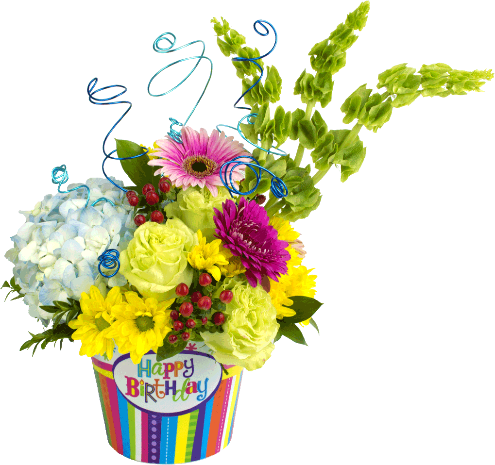 Happy Birthday Flowers Png Clipart - Large Size Png Image - PikPng.