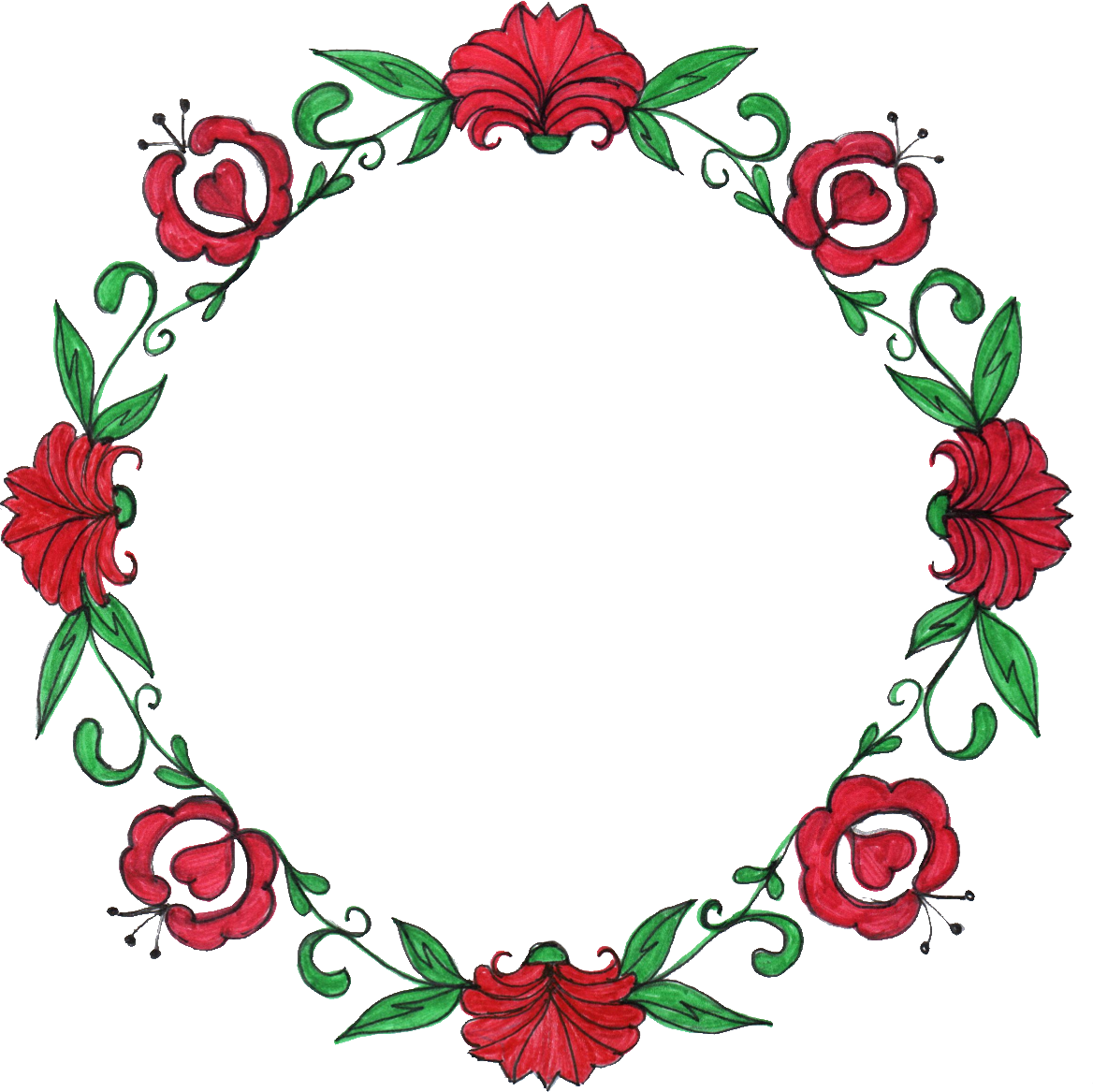 Free Download - Flower Circle Border Png Clipart (1168x1167), Png Download