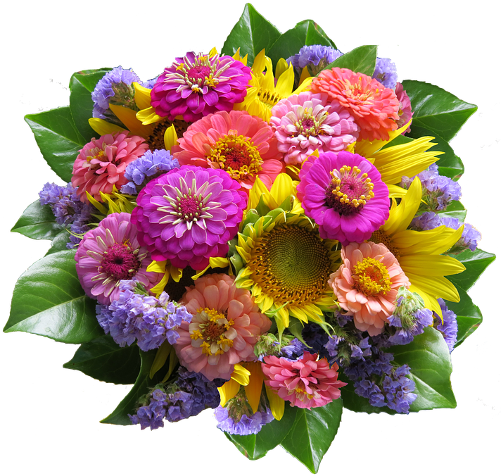 Free Photo Spring Flowers - Orange And Purple Funeral Flowers Clipart (732x720), Png Download
