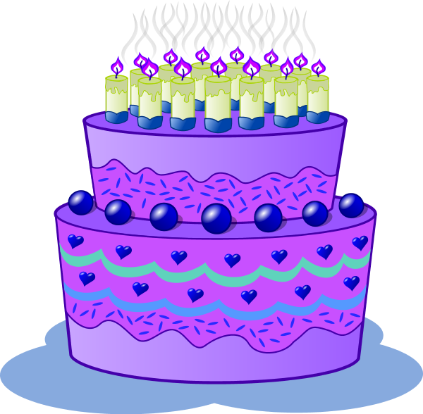 Purple Birthday Cake Clipart - Png Download (600x588), Png Download