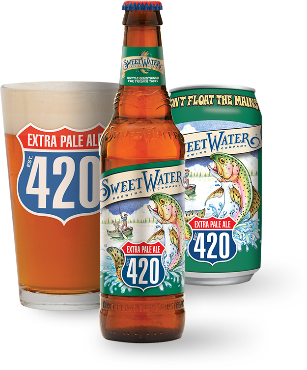 420 Extra Pale Ale - Sweetwater 420 Beer Clipart (625x753), Png Download