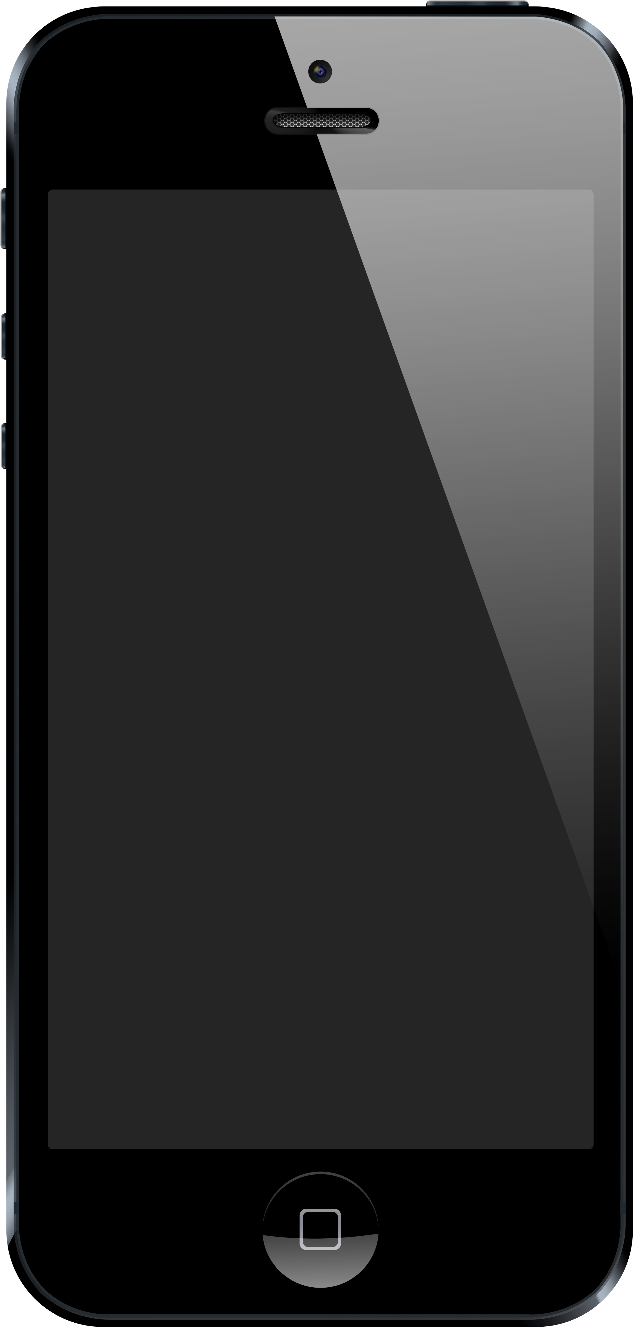 Iphone 5 Black Front Clipart (1200x2267), Png Download