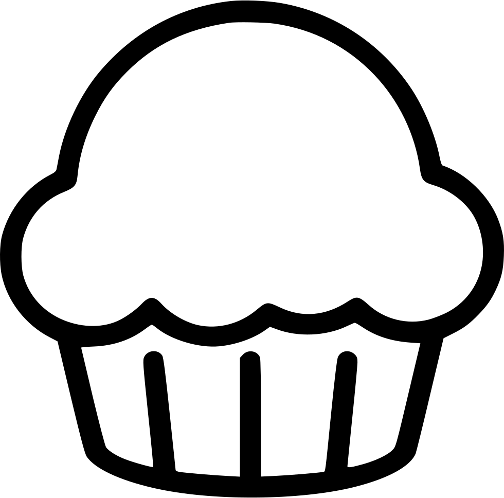 Cupcake Sweets Png Icon - Sweets Black And White Png Clipart (980x968), Png Download