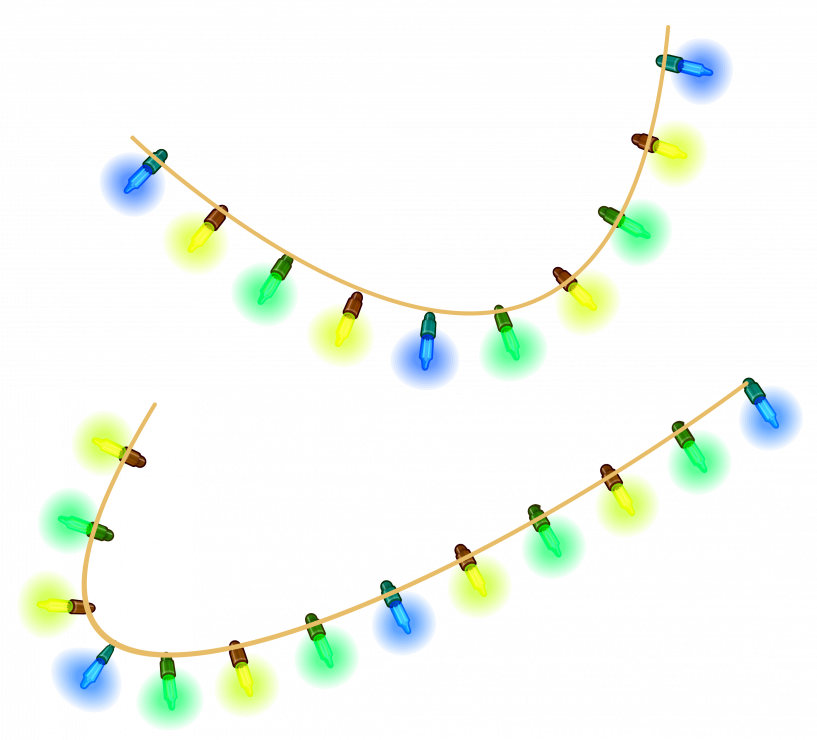 Transparent Christmas Lights Clipart - Christmas Lights Transparent Background - Png Download (817x740), Png Download