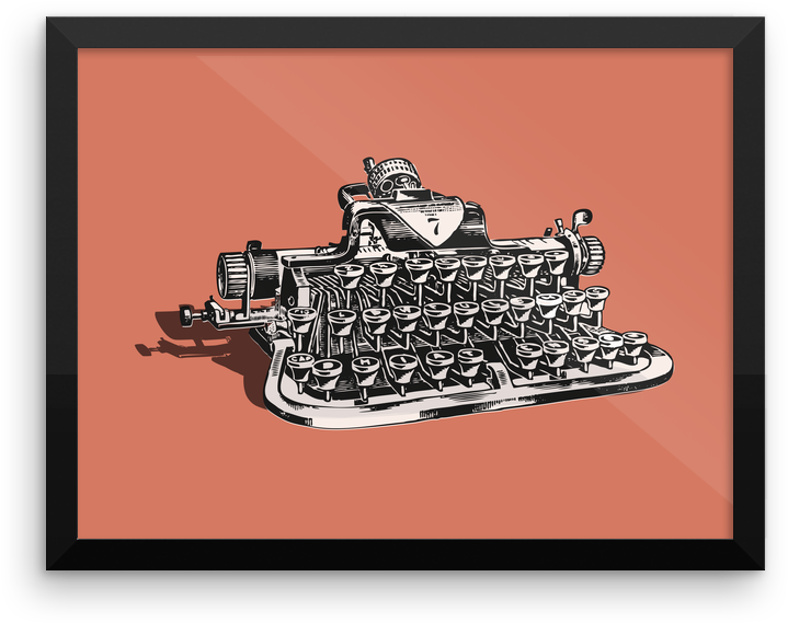Typewriter Poster - Steamboat Clipart (1000x1000), Png Download